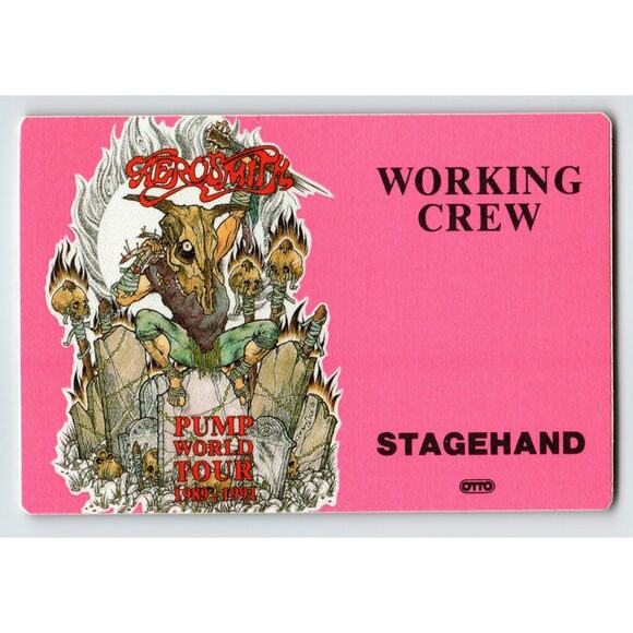 Aerosmith Pump Backstage Pass 1989 - 1991 Cloth Fabric Stagehand Crew Hard Rock - Picture 1 of 2